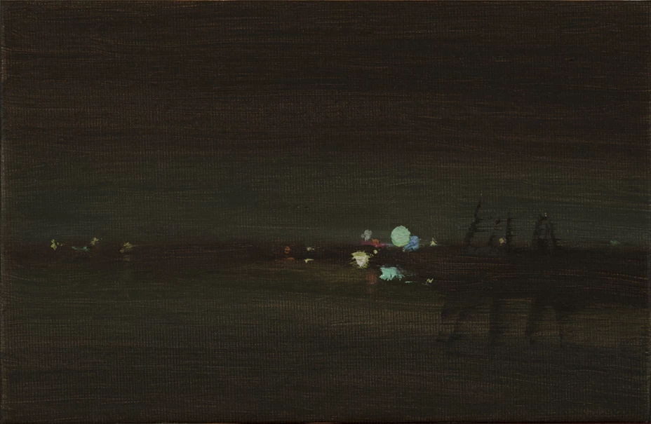 Juan Carlos del Valle, Our Last Hurrah. The Green Balloon, 2017, óleo sobre tela, 10 x 16 cm