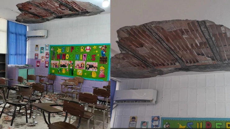 Escuela de Escobedo derrumbe techo alumnos heridos