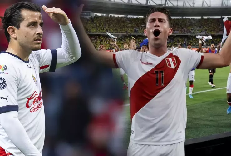 Alan Mozo jugando con las Chivas - Santiago Ormeño con la Selección de Perú