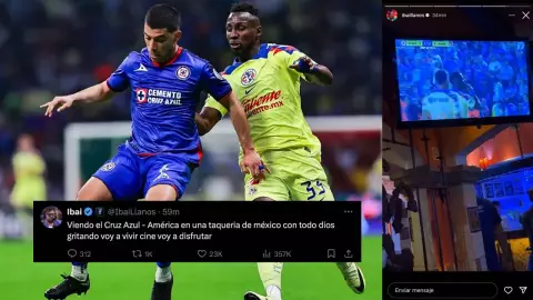 Ibai Llanos viendo la Final Cruz Azul vs América por TV Azteca