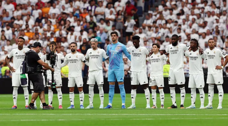 Jugadores del Real Madrid antes de un partido