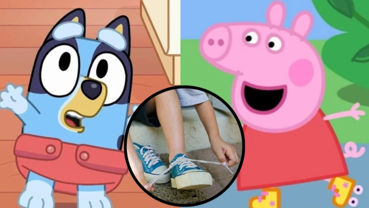 4 capítulos de Peppa Pig y Bluey para que los niños aprendan a amarrarse los zapatos solos