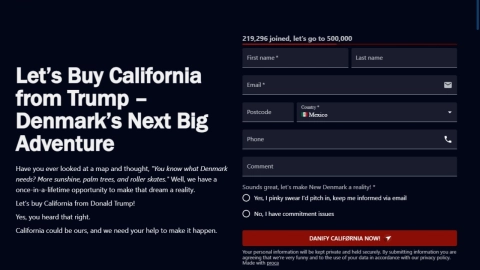 ¿Dinamarca quiere comprar California?