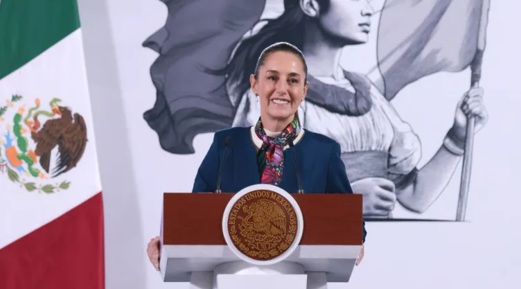 Presidenta Claudia Sheinbaum desde su mañanera del pueblo.