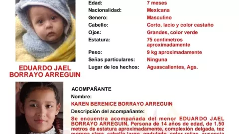 Alerta AMBER Aguascalientes Desaparecen Eduardo Jael y Karen Berenice Borrayo Arregui de 7 meses y 14 años; esto es lo que se sabe