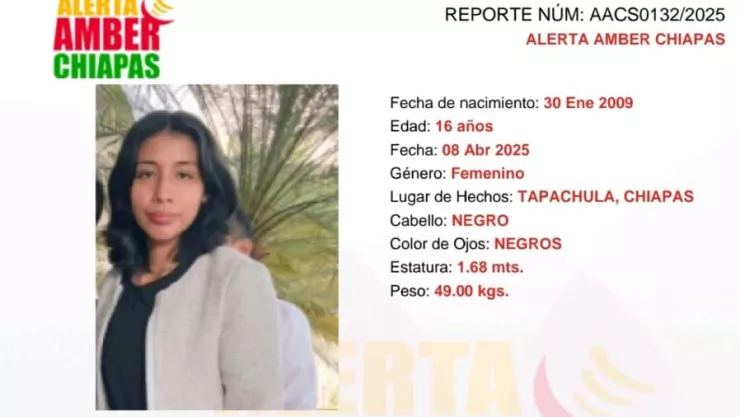 Alerta Amber Chiapas Vania Itzel