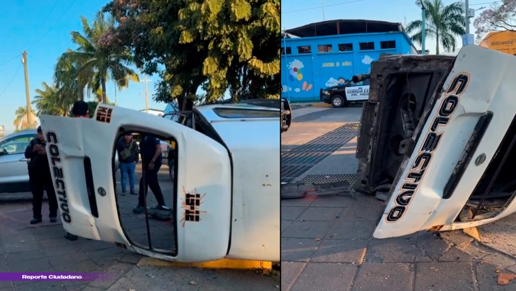 Fuerte choque entre pipa y combi deja lesionado en Tapachula hoy viernes