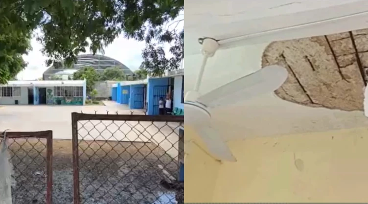 Daños en escuela en Yucatán.