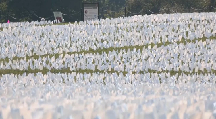650 mil banderas dedicadas a los muertos de COVID en EUA.
