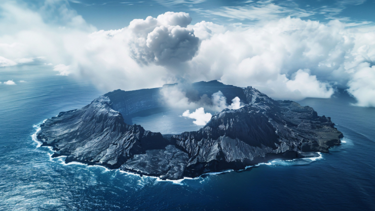volcán bajo el agua