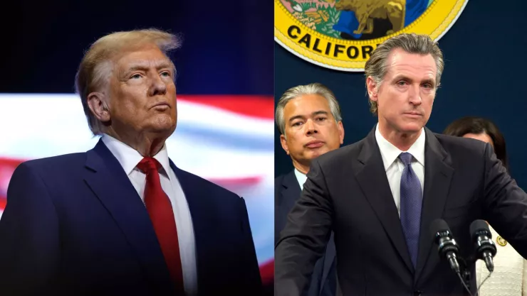El presidente electo Donald Trump y el gobernador de California, Gavin Newsom.