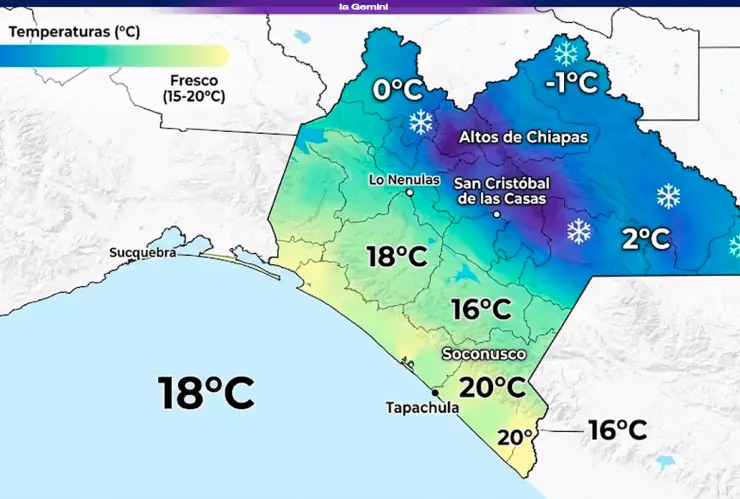 ¡Alerta de granizo y heladas! El “Norte” golpea a Chiapas: Así será el clima extremo este 31 de diciembre