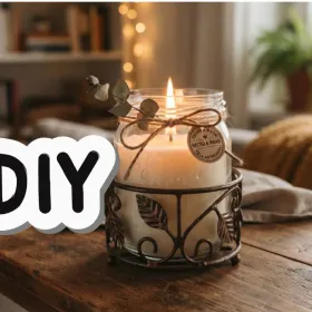Cómo hacer un portavelas decorativo con frascos que tienes en casa