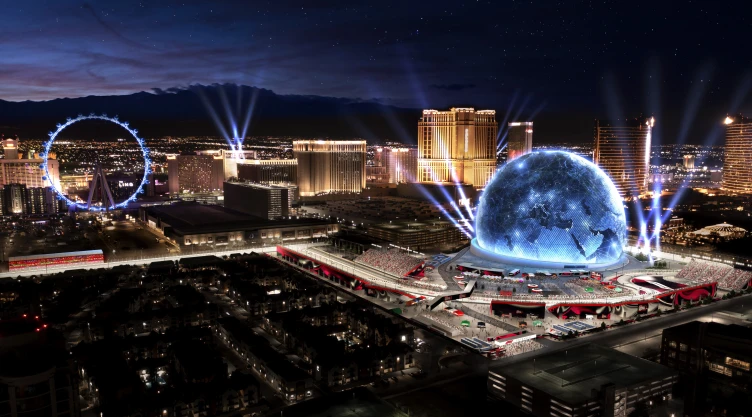 Vista panorámica de la Sphere de Las Vegas