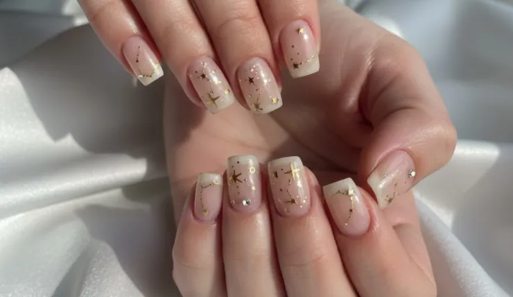 Uñas con dorado Año Nuevo