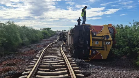 Tren descarrilado en Sinaloa municipio