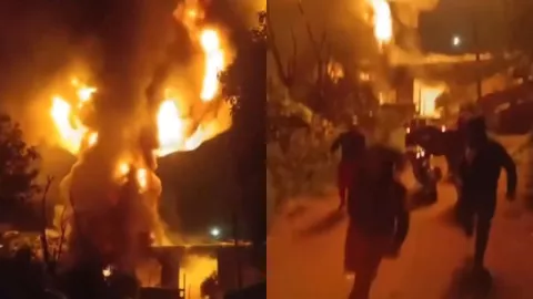 Accidente en la México-Tuxpan: pipa cae de un puente, explota y obliga a cerrar la autopista