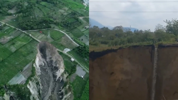 Socavón en Indonesia en 2026.