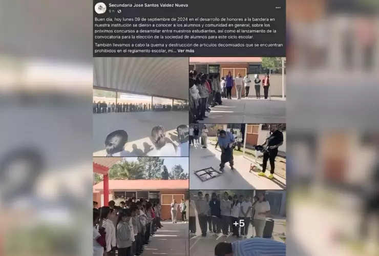 Maestros comparten en redes como quemaron celulares en Durango