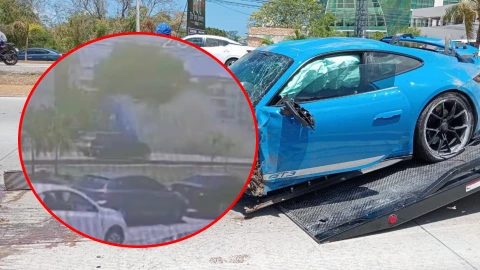 VIDEO: Así fue el momento EXACTO en que auto de lujo sufre accidente en la avenida Tulum de Cancún