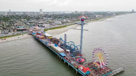 la ciudad de Galveston en Texas en un día nublado