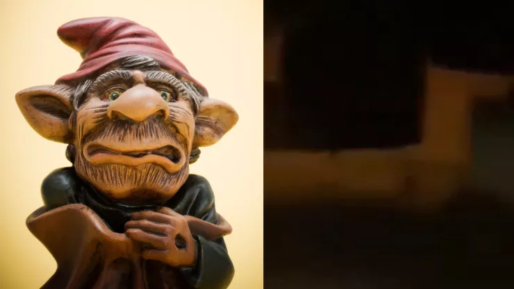 Captan duendes jugando atrás de un panteón