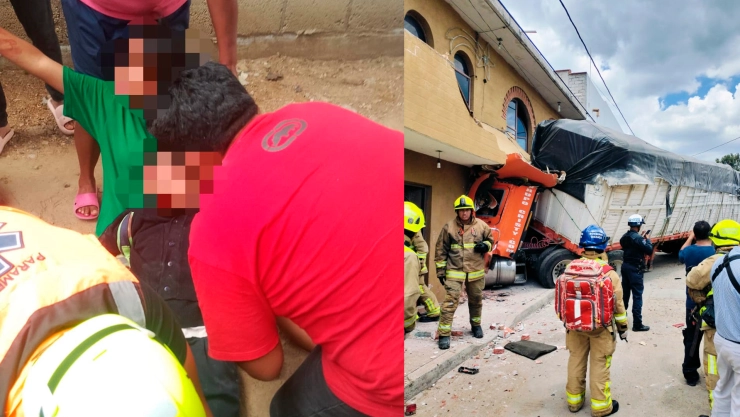 Tráiler sin sin frenos en en San Antonio de la Cal Oaxaca