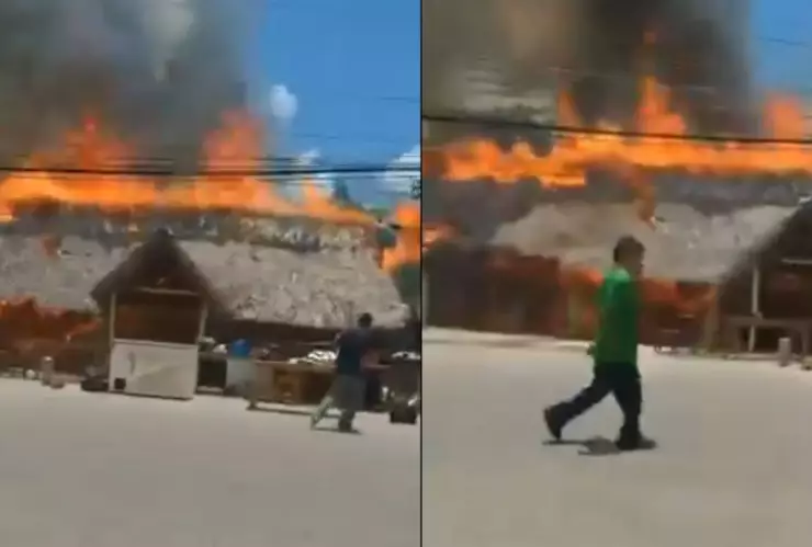Incendio consume restaurante en la carretera Villahermosa-Nacajuca (VIDEO)