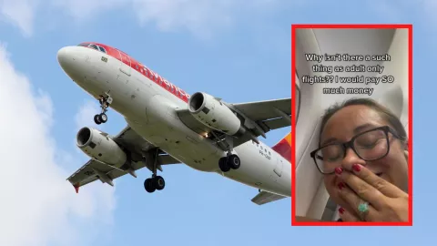 mujer se queja de vuelo de avión con niño llorando y pide que no viajen con niños y es criticada en redes sociales.jpg