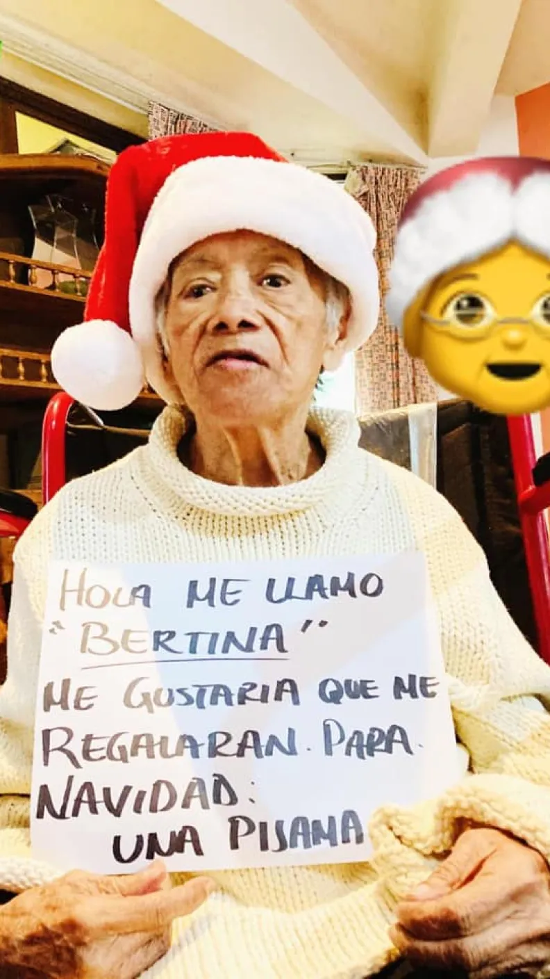 Entre sus regalos de Navidad Bertina pide una pijama, Marcelo unos pañales talla mediana y Margarita unos tenis número 5.