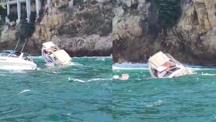 Clavadistas de La Quebrada en Acapulco, rescatan a 15 turistas; su yate “Amore mio” se hundió.
