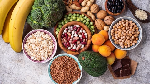 surtido de alimentos con magnesio