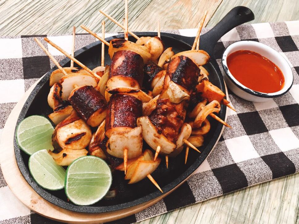 alambre de pulpo, receta, cocineros mexicanos