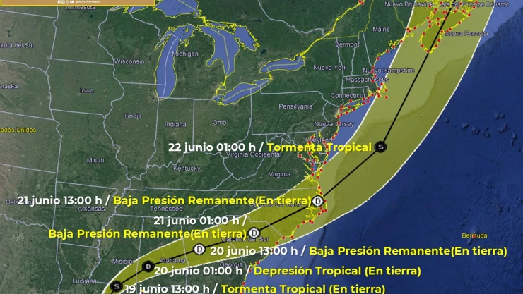 Tormenta tropical Claudette en la costa norte del Golfo de México