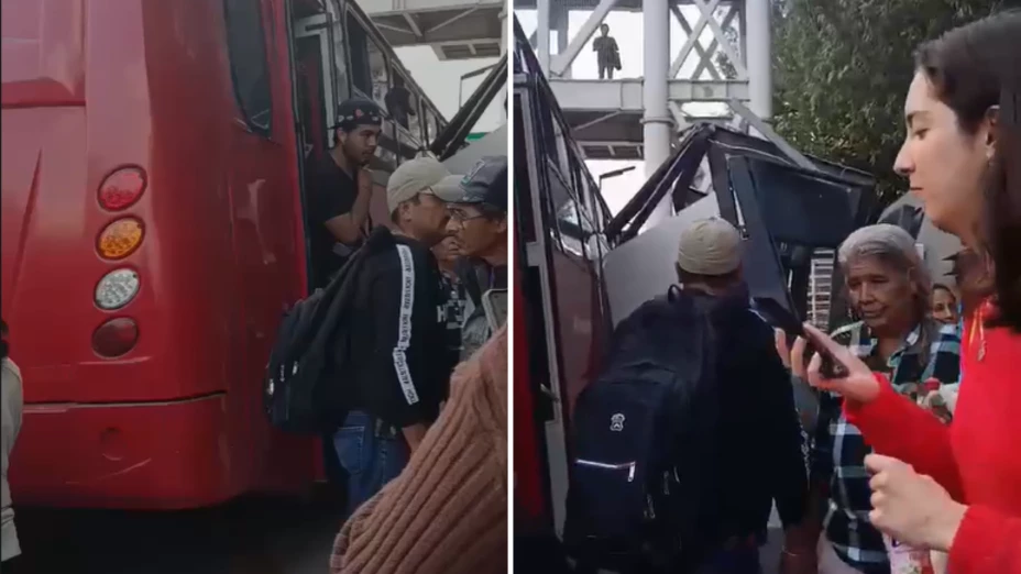 accidente camión transporte público hoy López Mateos.png