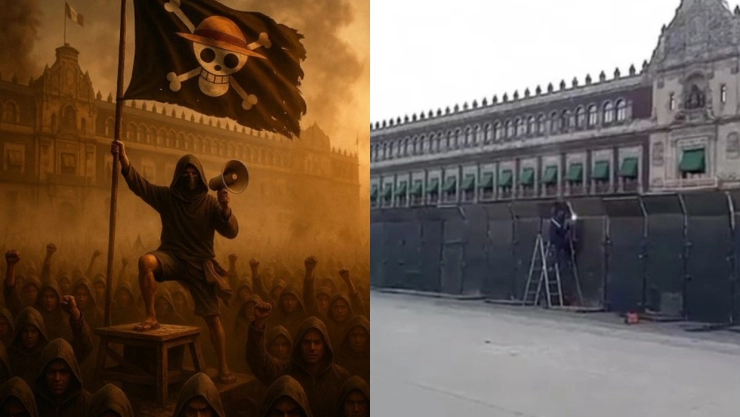 blindaje del Zócalo previo a marcha de la Generación Z en la CDMX el 15 de noviembre de 2025