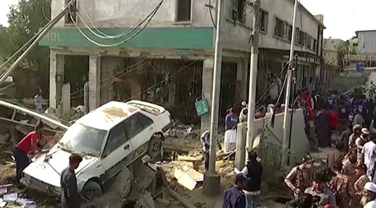 explosión de gas Pakistán edificio