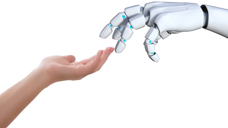 Mano humana y mano de robot