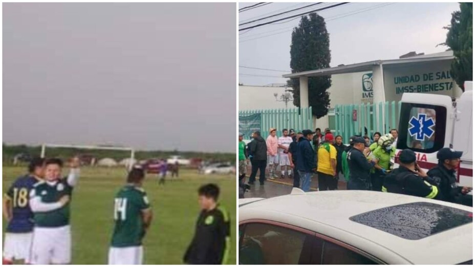 Los jugadores suspendieron el partido cuando comenzó a caer una tormenta eléctrica en Santa María Rayón.