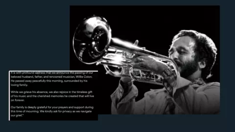 Willie Colón fallece a los 75 años: Detalles sobre su muerte, biografía y su último concierto en Cali.