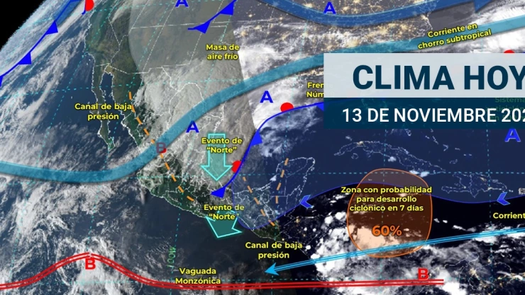 ¡El frente frío número 9 no cederá! Así será el clima en México este lunes 13 de noviembre