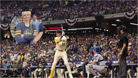 mujer amenaza latino partido de béisbol ICE Dodgers vs Brewers.png