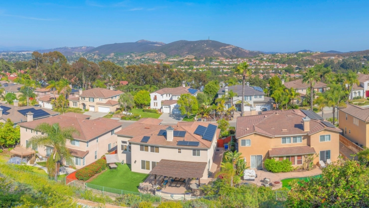 Vista aérea de una zona residencial en San Diego, California