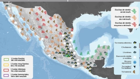 Clima en México 25 de marzo