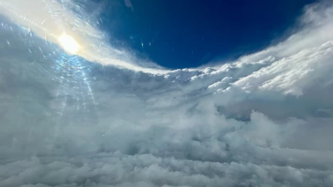 El ojo de la tormenta del Hurac&aacute;n Beryl desde dentro