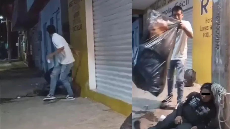 Hombre orina a mujer en San Andrés Tuxtla.