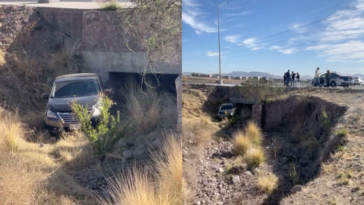 Conductora cae en puenta del fraccionamiento Quinta San Sebastián