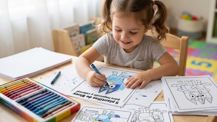 5 plantillas de Bluey para imprimir y colorear