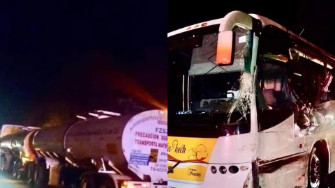 Choque autobús tráiler