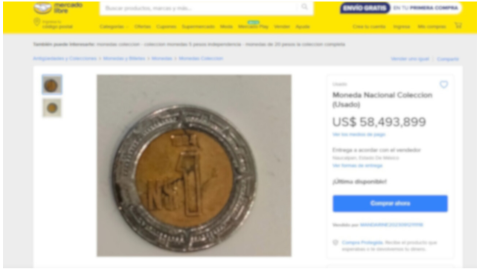 moneda de 1 peso error mercado libre